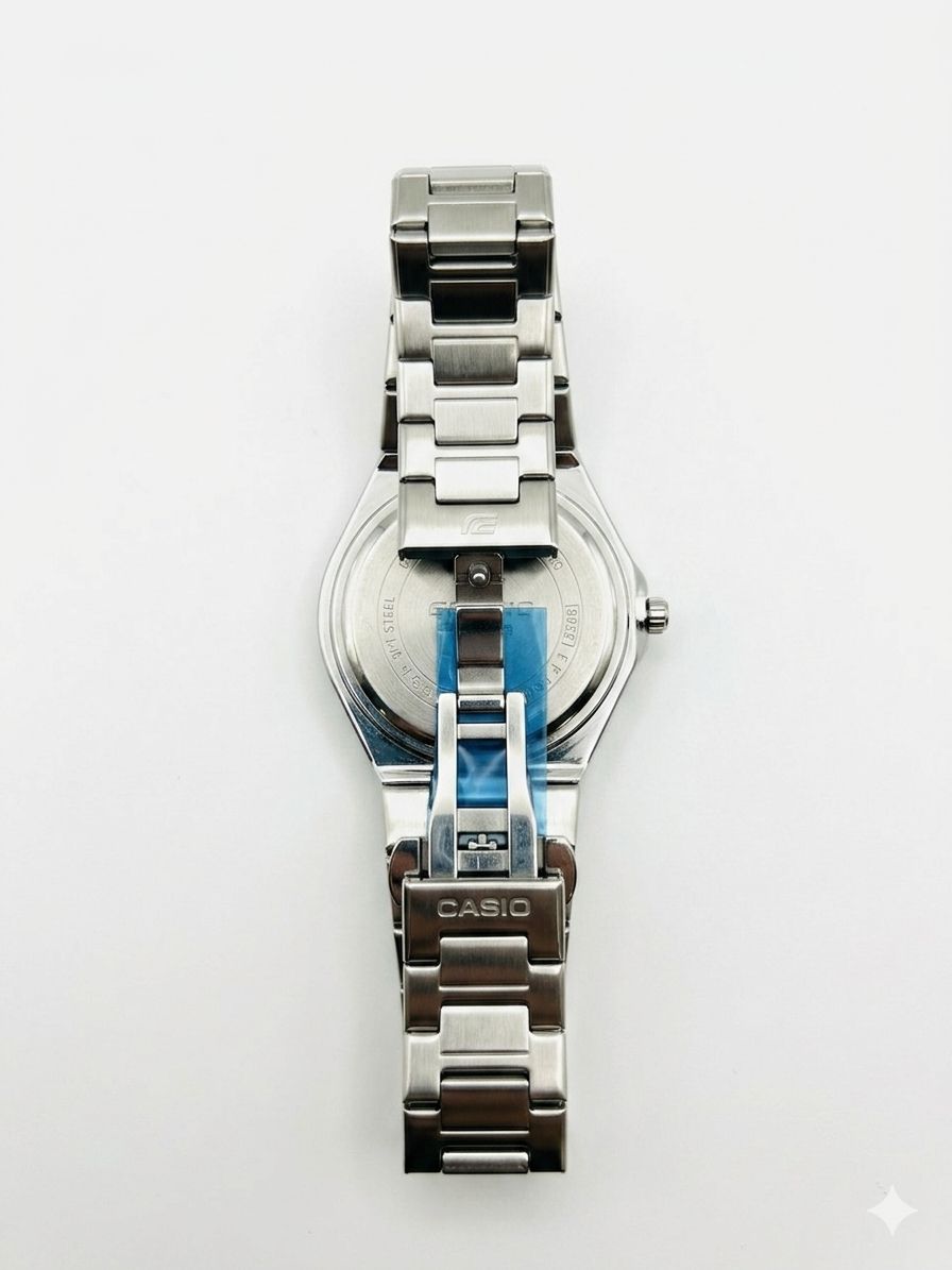 Casio All Stainless Steel Analog Date Watch